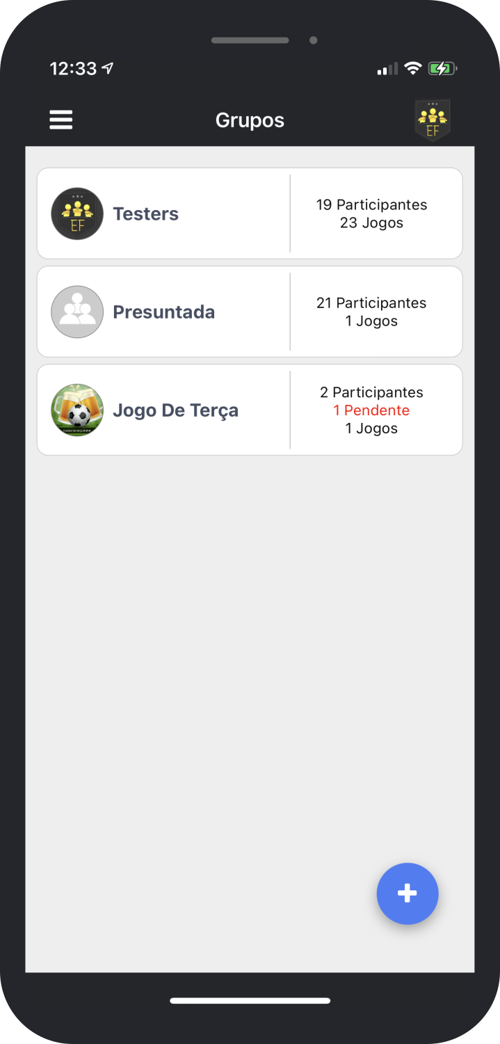 Tela do Escala Fácil para criar e gerenciar grupos